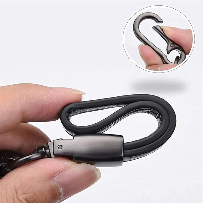 Image of Premium Bike Keychain, Orange, Leather and Metal, with Hook, Anti-Rust Keyring, compatible with KTM Duke 125, 200, 250, 390, RC
