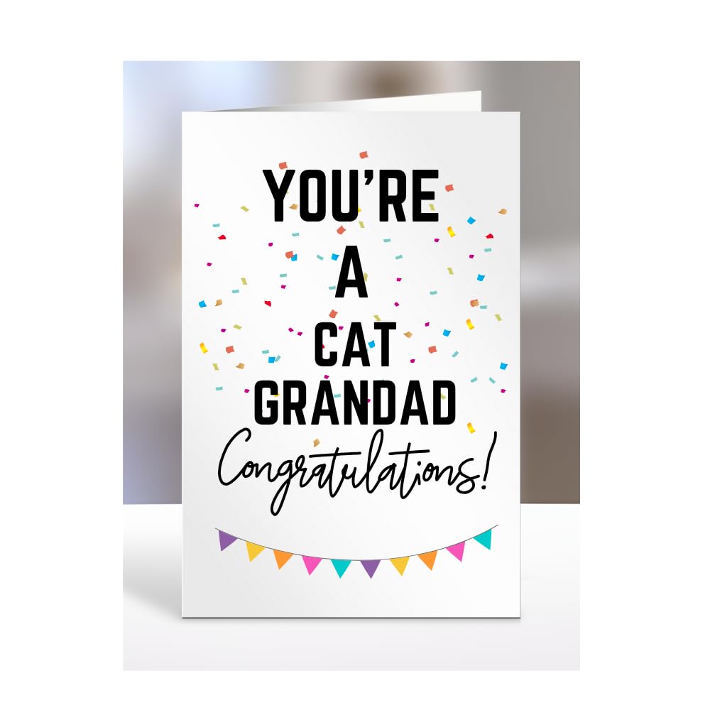 You're a Cat Grandad card, gifts for men, women, him, her, female, male, presents for Christmas, new, congratulations, baby, you are, A5-173_45 — image 1