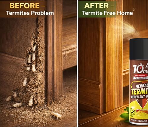 Image of Amish Aerosol Termite Spray 200ml Pack Of 1 Ready To Use Termite Control Wood Protection Spray For Home, Kitchen & Office Eco-friendly Termite 10 Minutes Formula