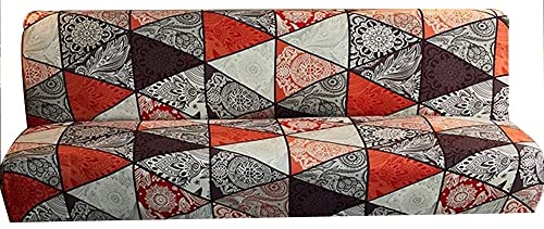 Couch Uberzug Ohne Armlehnen Sofabezug 3/2/1 Sitzer Sofabezug Armlose Sofabezüge Grau Hellgrau Stretch Futon Sofahusse Protector Spandex Armless Schlafsofa-Bezüge ( Color : V , Size : 110-140cm ) Cover