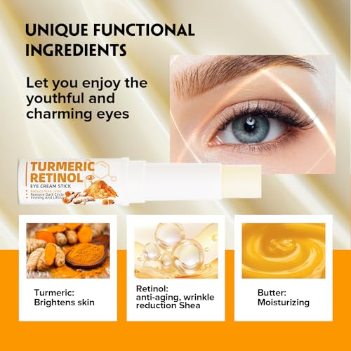 Busylive Turmeric Retinol Eye Stick,2024 New Eye Balm Stick Hydrating For Dark Circle,Wrinkles,Visible Results In 3-4 Weeks,Anti Aging Under Eye,Retinol Eye Cream For Puffiness Reduces Fine Lines thumb #5
