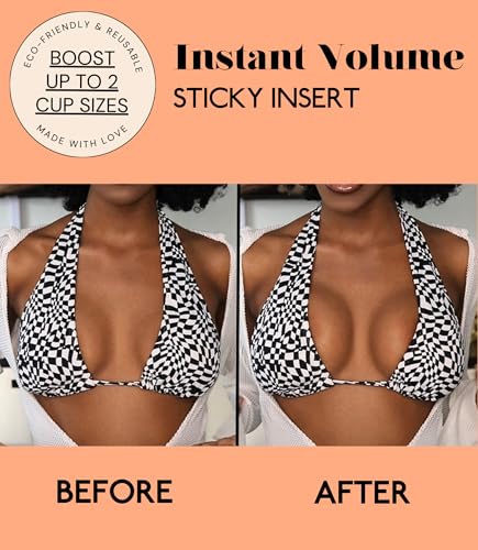 Image of Double-Sided Sticky Bra Pads Inserts Ultra Instant Volume Push up Stick on Bra for Women Swimsuit Bikini Dresses