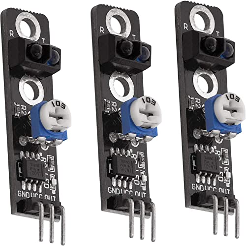 AZDelivery 3 x KY-033 Modulo para Evitar Obstáculos con Seguidor de Líneas Infrarrojas TCRT5000 Compatible con Arduino con E-Book Incluido!