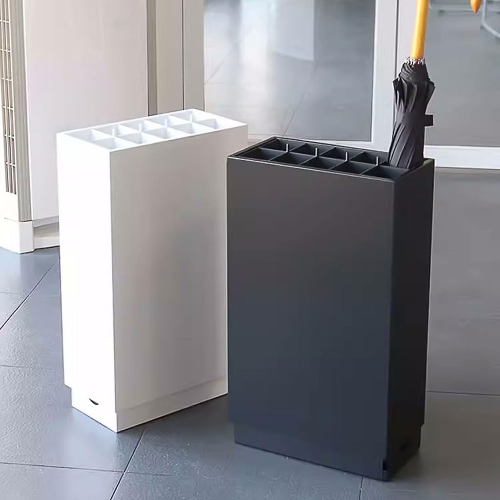 Portaombrelli a 10 fori di grado commerciale e scolapiatti – Supporto da ingresso per scuole, hotel e banche – Soluzione di stoccaggio per ombrelli nera durevole