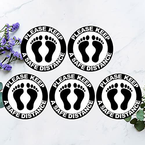 Cabilock 5 vellen preventie stickers decor houden afstand sticker zelfklevende ronde sticker voor school winkelcentrum… - Image 3