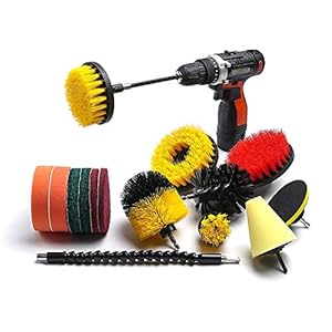 JOMSK Bevestigingsset voor boorborstels, boorborstels, opzetborstelset, borstel, prestatie, scrubber, boorborstel…