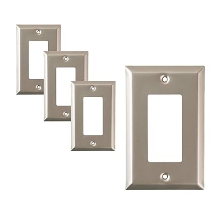 SleekLighting steel wall plate Satin nickle flat (1 Decorator)