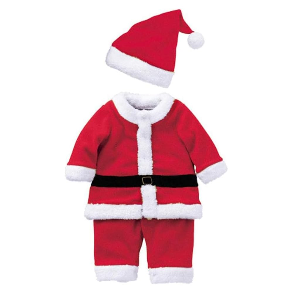 Santa Claus Costume Kids- Christmas Costume for Boys & Girls Santa Claus Dress with Belt and Santa Hat-Ideal Kids Costume for Christmas Parties & Cosplays