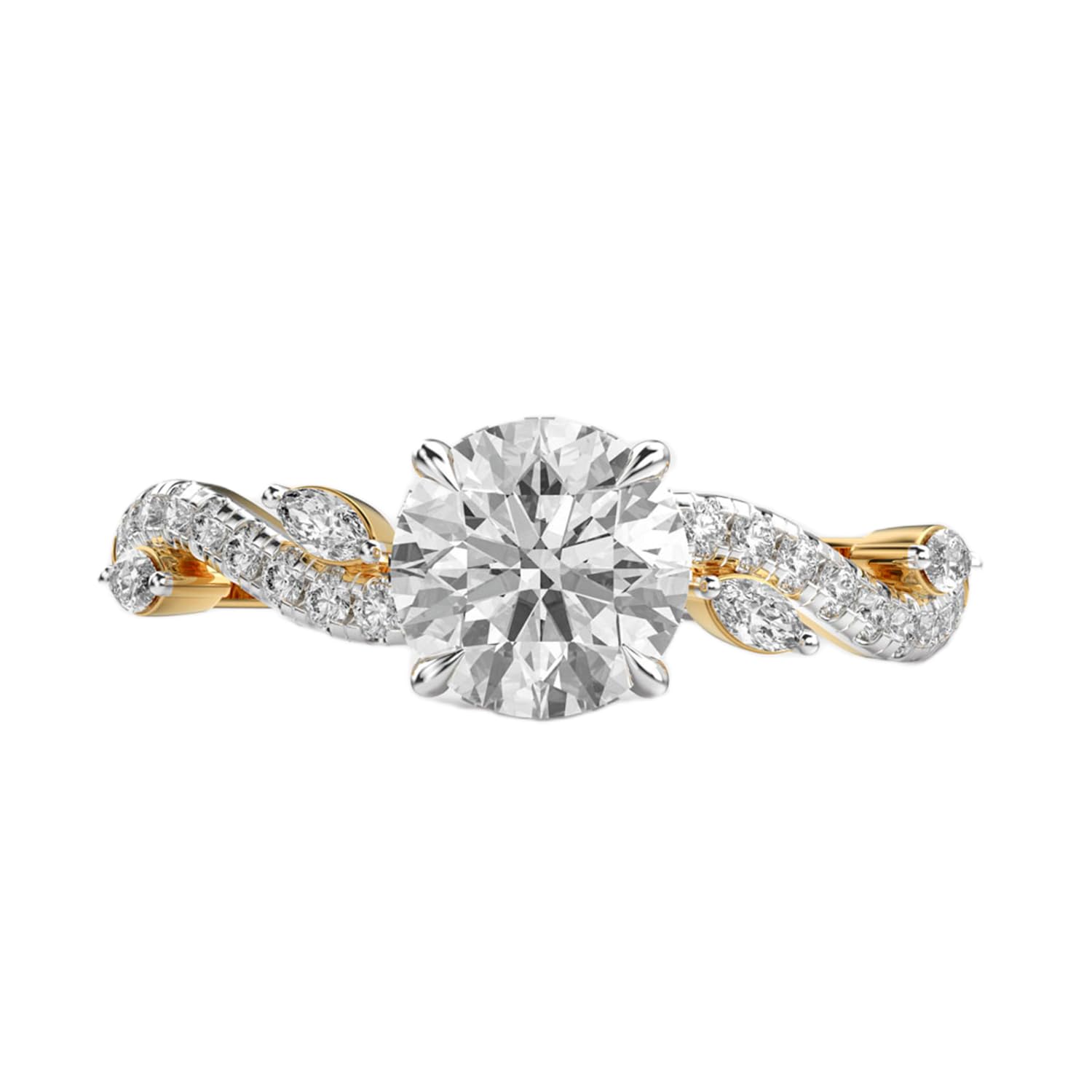 Bague Serapha Star Eternity moissanite marquise ronde argent plaqué or - 5