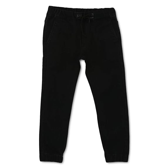 Urbano Juniors Boy's Black Slim Fit Stretchable Jogger Jeans
