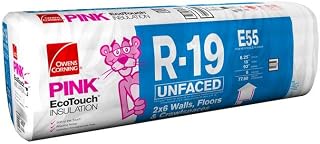 Owens Corning R-19 Unfaced Fiberglass Insulation Batts 775 SQFT 10 Bags 15x93 Fits 2x6 Floor-Ceiling EcoTouch PINK