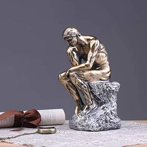 Estatua decorativa masculina en resina estilo Rodin miniatura 2