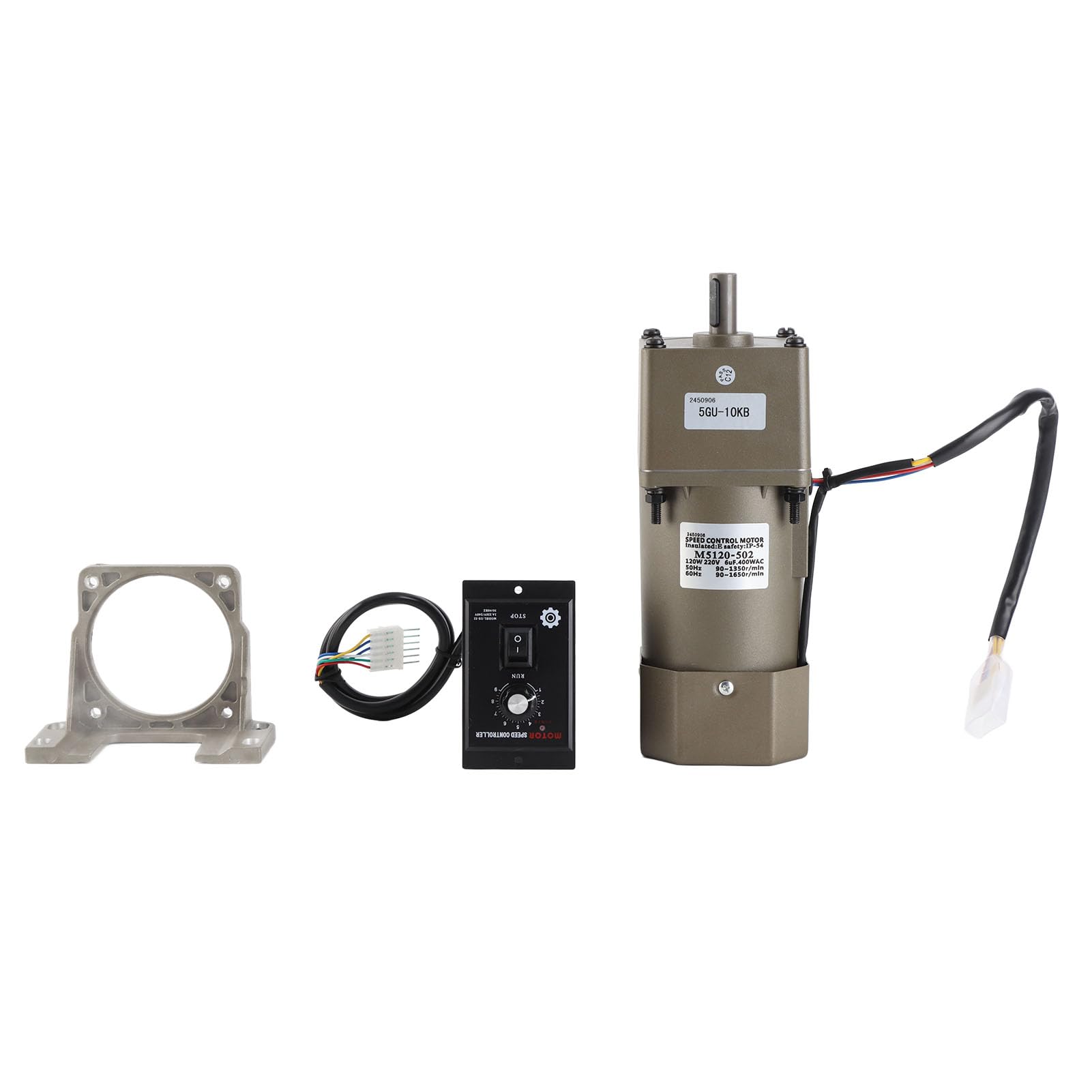 Motor de Engranajes Caja de Engranajes de Reducción Asíncrona Monofásica 120 W Velocidad Ajustable Reversible 90 a 1650 RPM 4 Polos para la Industria del Embalaje Equipos de Transporte