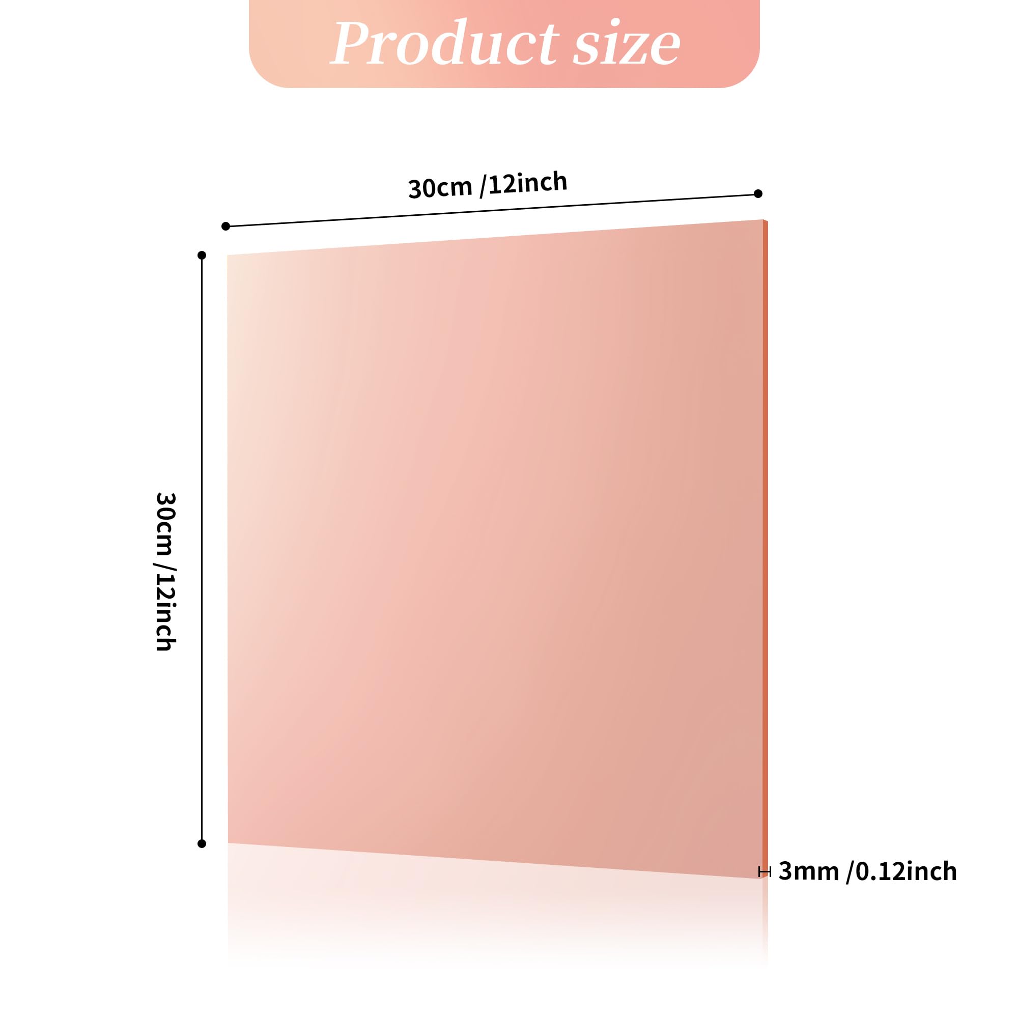 Rose Acrylic Sheets - 3 Pack, 12x16" -2