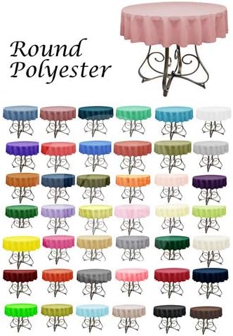 Miniatura 2 de KS Linens Mantel redondo de poliéster de 72 pulgadas, disponible en más de 45 colores, ideal para restaurantes y superposiciones versátiles de