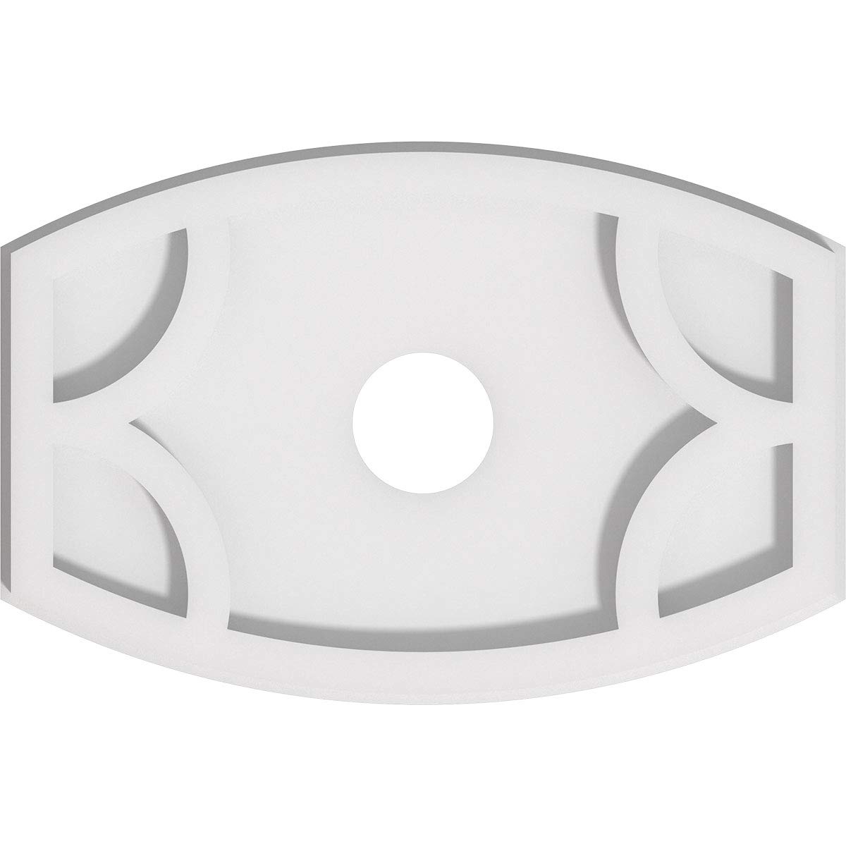 Ekena Millwork CMP12X8KY-02000 Kailey Architectural Grade PVC Contemporary Urethane Ceiling Medallions 12"W x 8"H x 2"ID x 6 1/2"C x 1"P