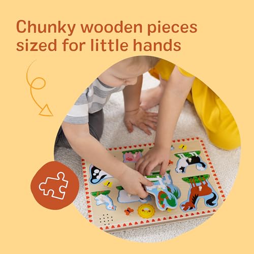 Miniatura 2 de Melissa Doug - Puzzle 2 Años Animales De La Granja Con Sonidos, Puzzle De Madera De Fácil Agarre, Rompecabezas Niños, 6074879, Juguetes Montessori, Regalo Niño 2 Años , Juguetes Niños 2 Años