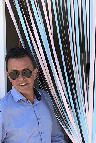 Holland Plastics Original Brand Rideau de porte à lamelles - Rideau anti-insectes - Gamme Ice Lolly - Refroidisseur - 80 cm x 200 cm - Rose Pastel/Bleu Pastel