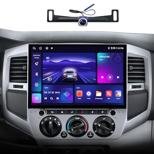 Car Stereo Dash Kit Replacement for Toyota Tacoma Radio Upgrade 2005-2015,QLED Touch Screen Head Unit w/Wired Wireless CarPlay Andriod Auto GPS Navigation 5GWiFi FM/AM (12.5" 6+128G)