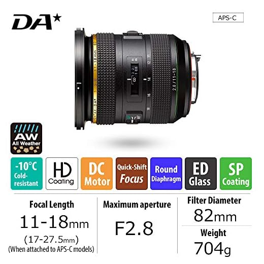 HD PENTAX-DA★11-18mm F2.8 Ultra-Wide Lens