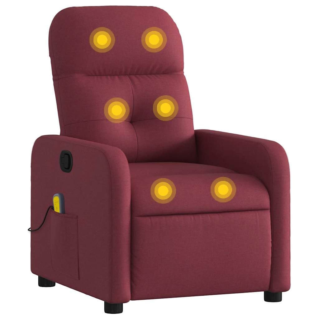 Chaise longue bordeaux ergonomique pour soulager le dos avec dossier réglable électrique