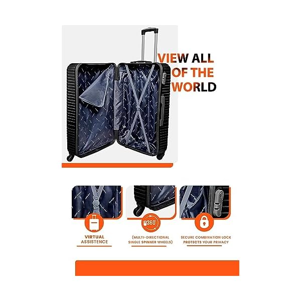 TravelWay-Suitcase-Luggage-28-Inches-for-30kg-HardSide-Luggage-for-Travel-Lightweight-ABS-Material-with-4-Wheels-Spinner-28-Inch-71-cm-Black TravelWay Suitcase Luggage 28 Inches for 30kg - HardSide Luggage for Travel - Lightweight ABS Material with 4 Wheels Spinner (28 Inch (71 cm), Black)