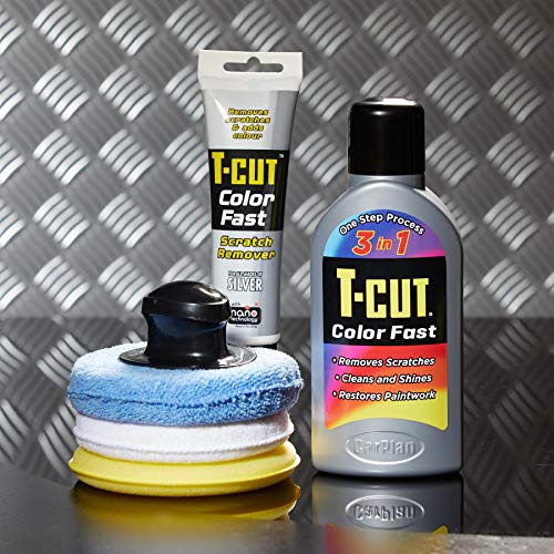 T-Cut Color Fast Car Paint Restorer Polish Wax & Scratch Remover Plus Wax Applicator Set with Handle Set - Silver