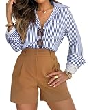 STYLE POLYVALENT : Chemisier élégant avec Boutons associez-la à un jean ou une jupe pour un look décontracté, ou superposez-la à un pantalon et un blazer pour une tenue professionnelle au bureau. Elle peut également servir de cache-maillot de bain, maximisant ainsi la praticité avec une seule pièce