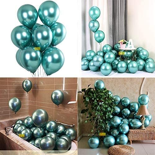 Fab NationAmazon Great Indian Festival Sale-Fab Nation Metallic Balloons for Birthday Decoration/Parties/Anniversary/Bridal Shower/Theme Party/Wedding (Set of 100, Green)