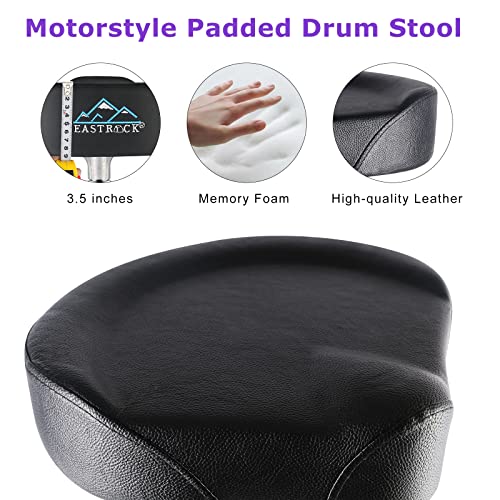 Image of EastRock Universal Drum Throne,Padded Drum Seat Rotatable Height Adjustable drumming Stools with Anti-Slip Feet for Adults and Kids Black (Black-H)
