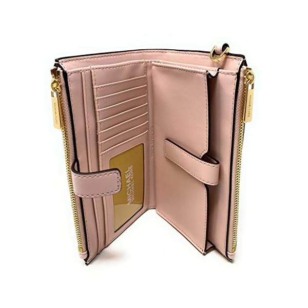 Michael Kors Jet Set Travel Double Zip Wristlet (vanilla softpink)