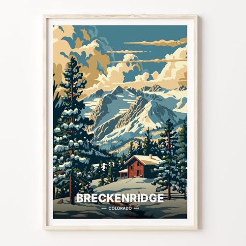 Artfield Breckenridge Ski Resort Poster, Travel-Inspired Wall Art, Home Decor, Gift for Skiers...
