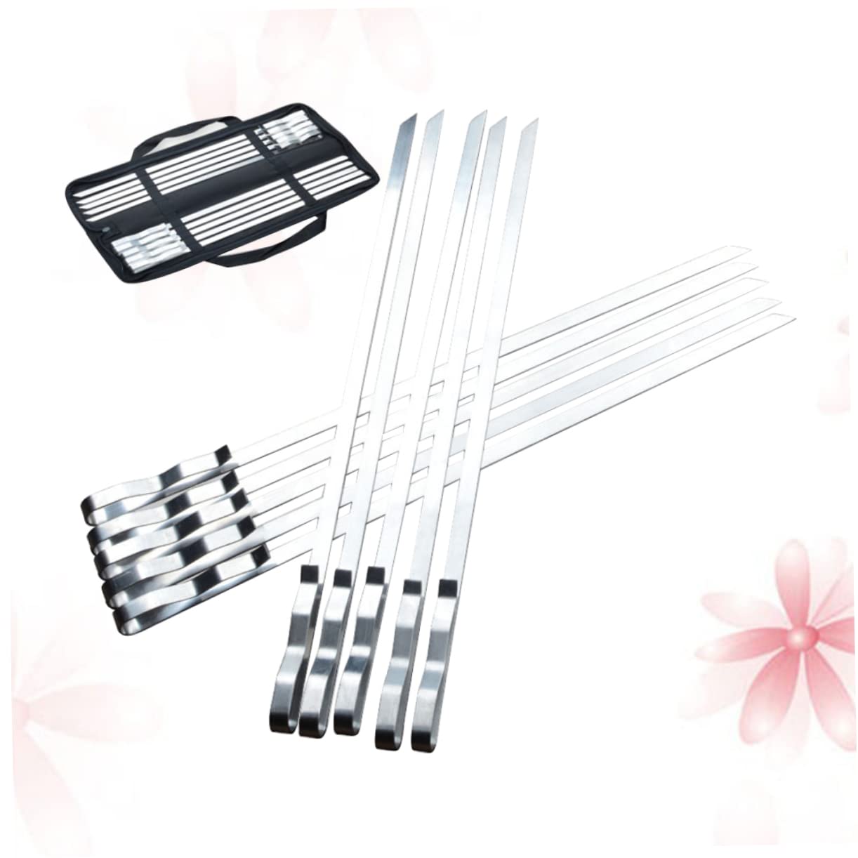 HANABASS 10Pezzi Spiedini Inossidabile per Barbecue Facili da e Maneggevoli per Carne e Verdure Accessori per e Picnic