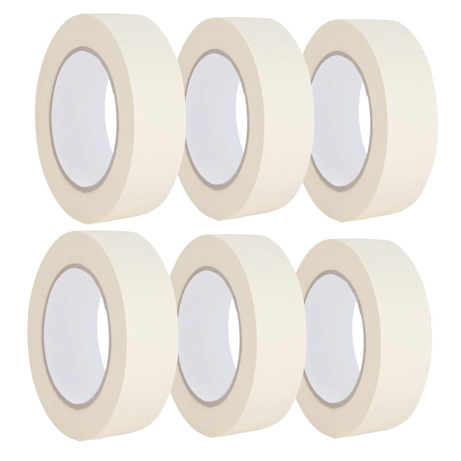 Masking Tape 1 inch, 6Pack White Masking Tape Bulk Multi Pack, General