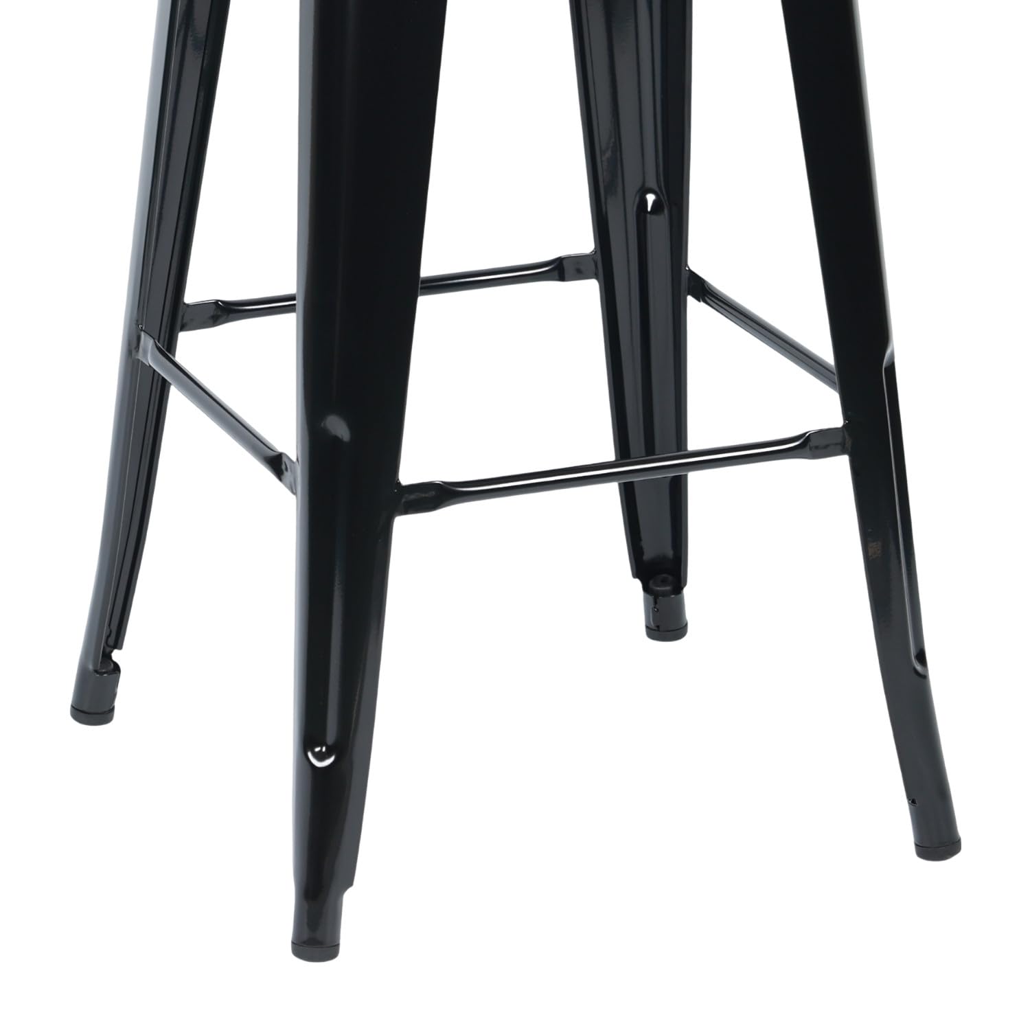 THINIA HOME Pack 4 Taburetes Medios Industriales Apilables de Acero 43x43x76cm