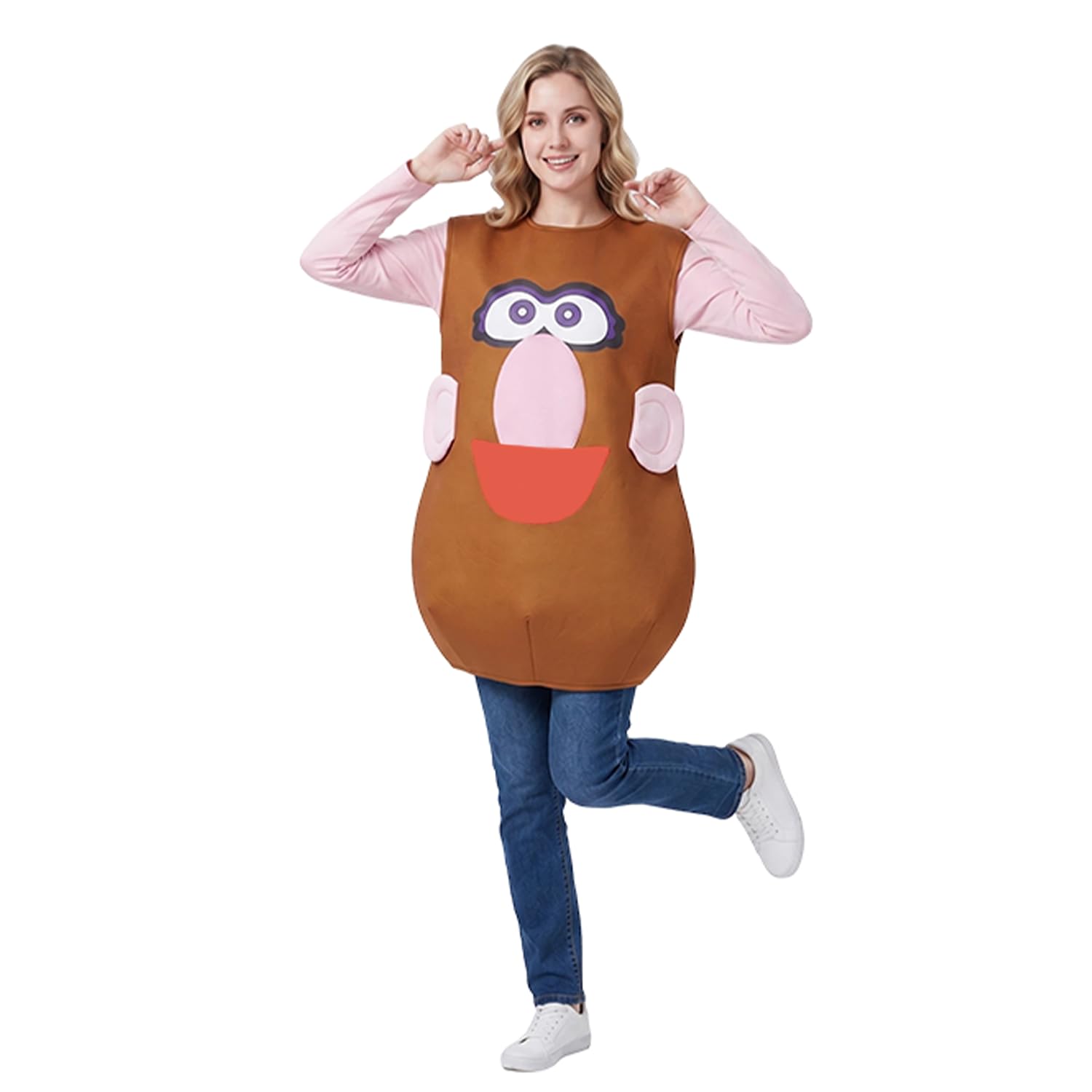 AYYOHON Mr/Mrs Potato Costume Cartoon Funny Food Halloween Couples Cosplay Tunic Set Carnival for Adult โ image 1