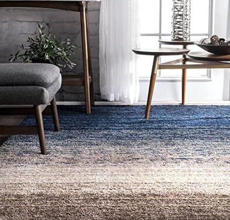 Image of Shaggy Rug for Bedroom Living Room 3X5 FEET Fluffy Plush Area Carpet with Non Slip Backing, Modern Cozy Floor Rug for Home Decor and Comfort (Navyblue /Multi)