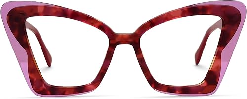 Zeelool Marco de gafas de ojo de gato elegante de acetato con lente transparente sin receta para mujeres Pamella ZJGA227776