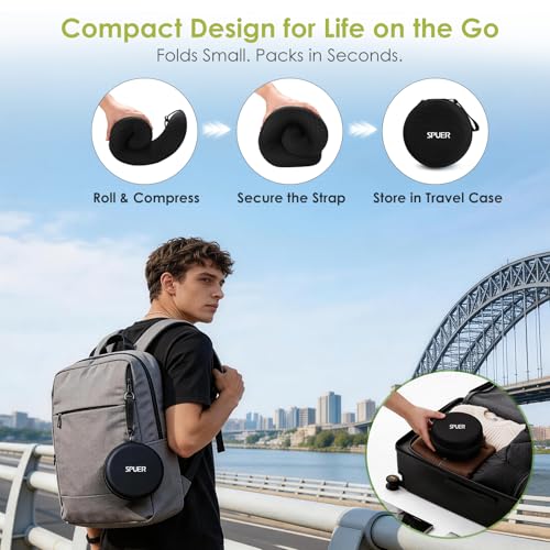 Image of Premium Travel Pillow for Airplanes, Ergonomic Neck Pillow for Long Flights | 100% Pure Memory Foam Travel Neck Pillow with 360 Neck & Chin Support, U-Shaped Airplane Pillow, Petal-Shaped Support