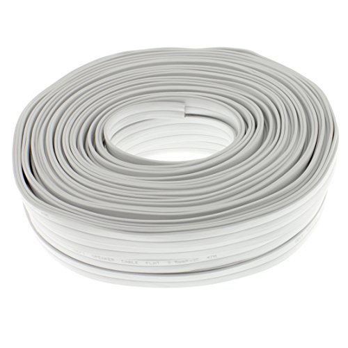 Cable de altavoz plano blanco de 50 metros para ocultar cables de música 1