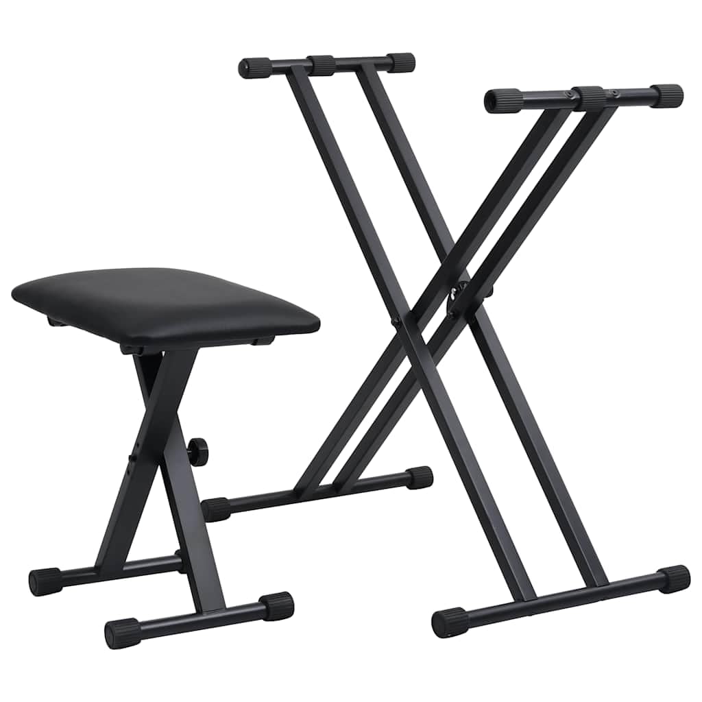 Doppelstrebiger Keyboard-Ständer & Hocker, Klappbar, Stahl