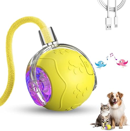 Miniatura 7 de Pelota de juguete interactiva para gatos, 2025 Nueva bola automática mejorada para mascotas con cuerda, juguetes inteligentes para gatos adultos