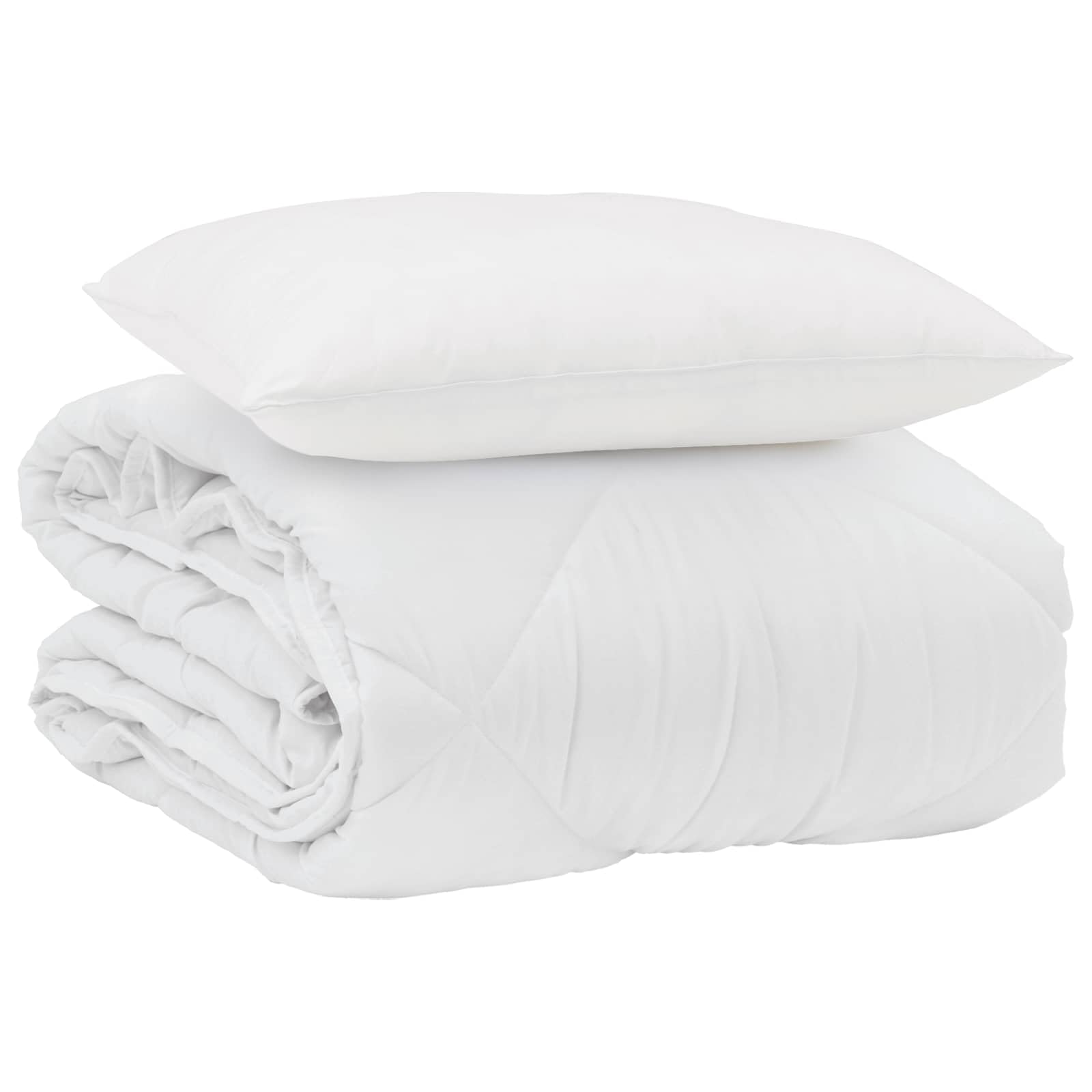 Generico Duvet Estivo con Cuscino 2 PCS Bianco Microfibra,Casa e Giardino,Biancheria,Lenzuola e Coperte,Bianco,3 kg,3376406