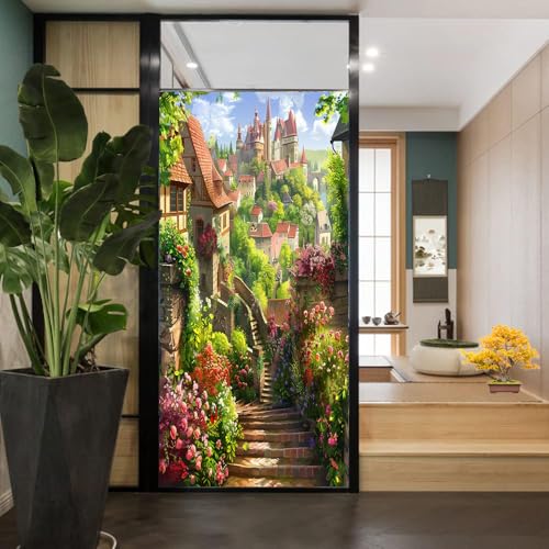 Película de privacidad para ventana con diseño floral moderno 17.7x23.6 in miniatura 5