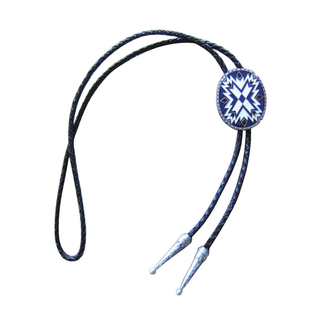American Southwest Pattern Totem Oval Wedding Bolo Tie also Stock in US
