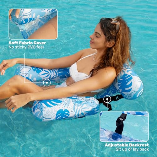 Image of SLOOSH Inflatable Pool Floats Adult,2 Packs Floating Lounge Chairs,Blow up Pool Noodles for Adult Heavy Duty,Floating Chair for Party Summer Water Beach Lake Fun