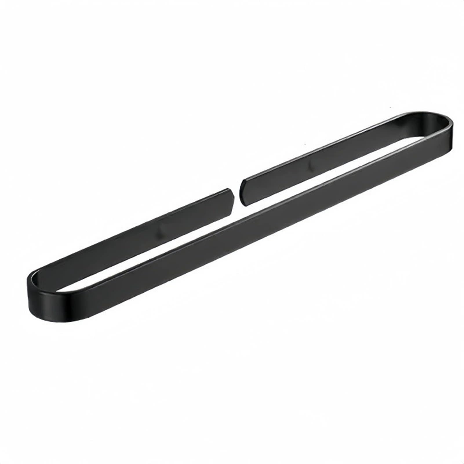 Porte-serviettes mural noir 50cm en inox robuste pour organisateur de bain