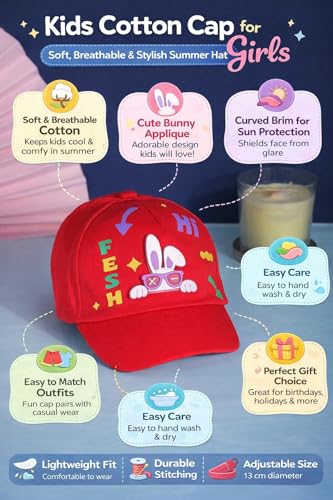 Image of PASSION PETALS Summer Dino Rockstar Baseball Cap for Kids Boys and Girls 2-4Years
