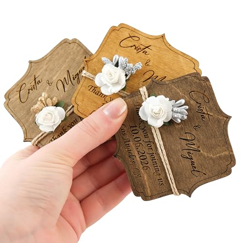 Wooden Wedding Favors Magnet for Guests Bulk - Wedding Favor Magnet - Wedding Favors and Party Magnets - Pack of 10-300 Birthday and Party Magnets - Wedding Favors