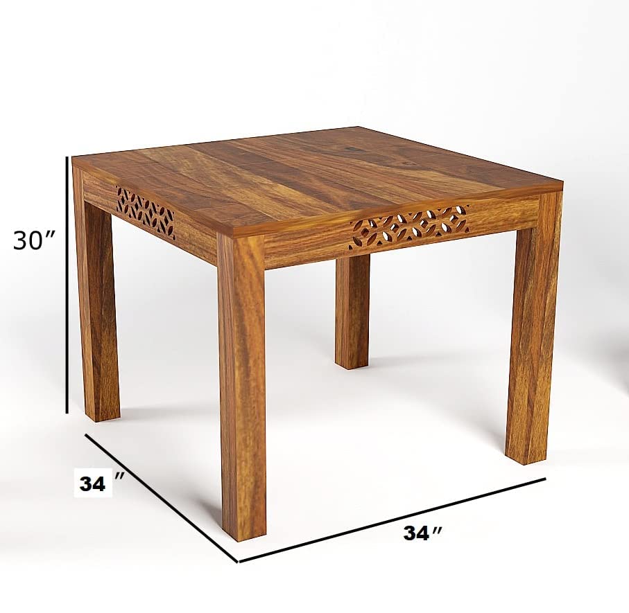 Image of SHRI MINTU'S ART Sheesham Wood Dining Table 4 Seater | Four Seater Dinning Table with 3 Chairs & 1 Bench for Home | Chairs with Cushion | Dining Room Sets for Kitchen & Restaurants | Provincial Teak